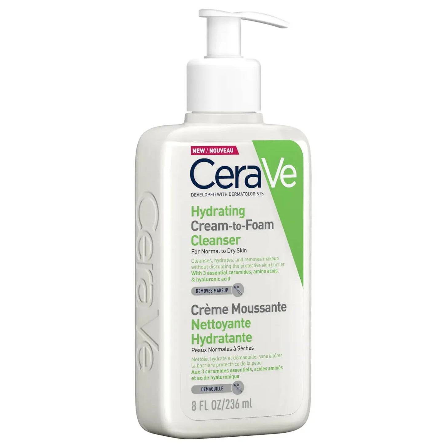 Cerave Hydrating Cream To Foam Cleanser For Normal To Dry Skin 236ml