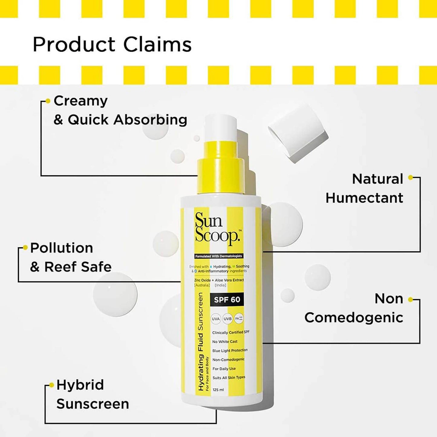 SunScoop Hydrating Face & Body Fluid Sunscreen Spray, SPF 60 PA++++