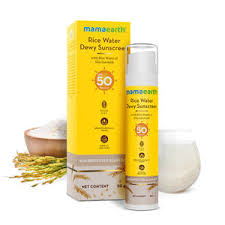 Mama Earth Rice Water Dewy Sunscreen With Rice Water & Niacinamide SPF 50 50g