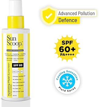SunScoop Hydrating Face & Body Fluid Sunscreen Spray, SPF 60 PA++++
