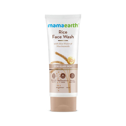 Mamaearth Rice Face Wash With Rice Water & Niacinamide for Glass Skin – 100 ml