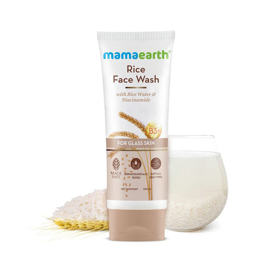 Mamaearth Rice Face Wash With Rice Water & Niacinamide for Glass Skin – 100 ml