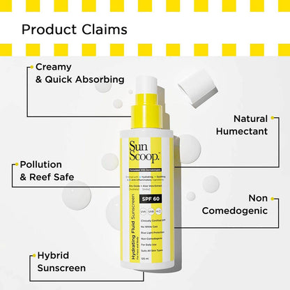 SunScoop Hydrating Face & Body Fluid Sunscreen Spray, SPF 60 PA++++