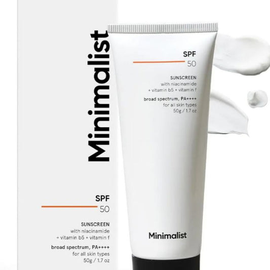 Minimalist Sunscreen SPF 50 Lightweight with Multi-Vitamin Broad Spectrum PA ++++ 50g