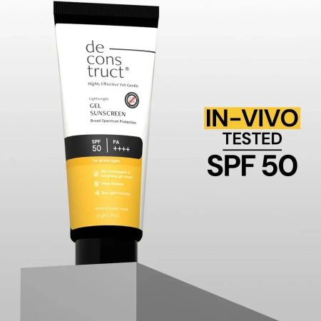 Deconstruct Gel Sunscreen for Oily Skin - SPF 50 PA++++| In-Vivo Tested