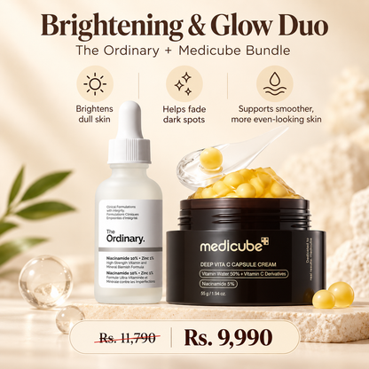 Brightening and Glow Duo with The Ordinary Niacinamide 10% + Zinc 1% and Medicube Deep Vita C Capsule Cream