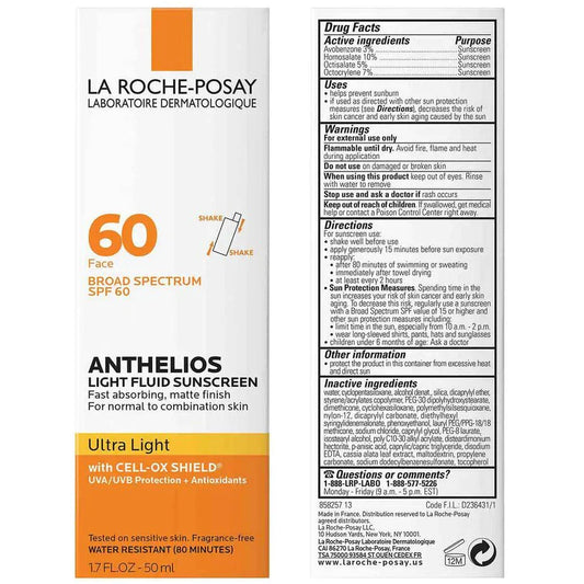La Roche-Posay Anthelios Ultra Light Fluid Sunscreen SPF60 50ml